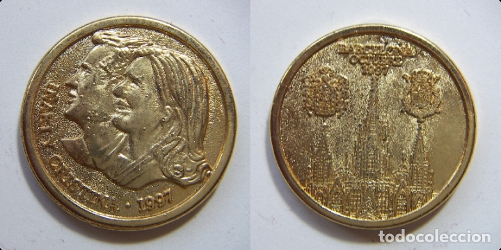 Reprodu&ccedil;&otilde;es notas e moedas: REPRODUCCION DE UNA MEDALLA DE I&Ntilde;AKI Y CRISTINA 1997