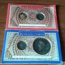 Reproducciones billetes y monedas: REPROCUCCIONES - LOTE CON 4 MONEDAS ROMANAS SESTERCIO ETC - REPRODUCIONES WRL. Lote 231655620