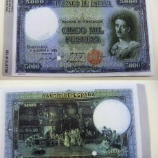 Riproduzioni banconote e monete: BILLETE REPRODUCCION FASCIMIL 5000 PESETAS 1938. Lote 303997323