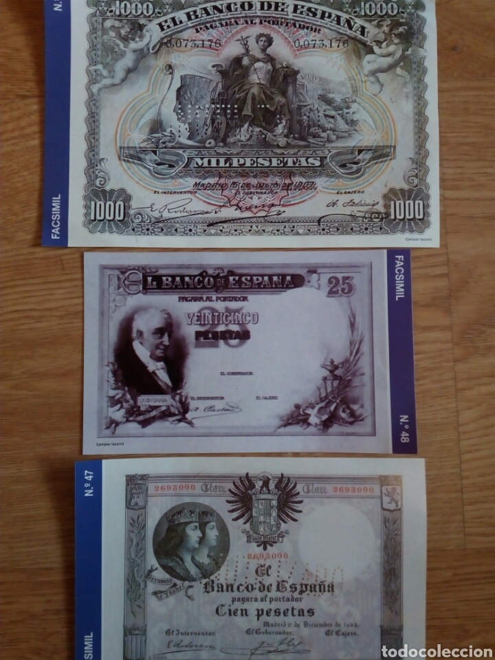Reproducciones billetes y monedas: BILLETES DE ESPA&Ntilde;A FACSIMIL - Foto 2