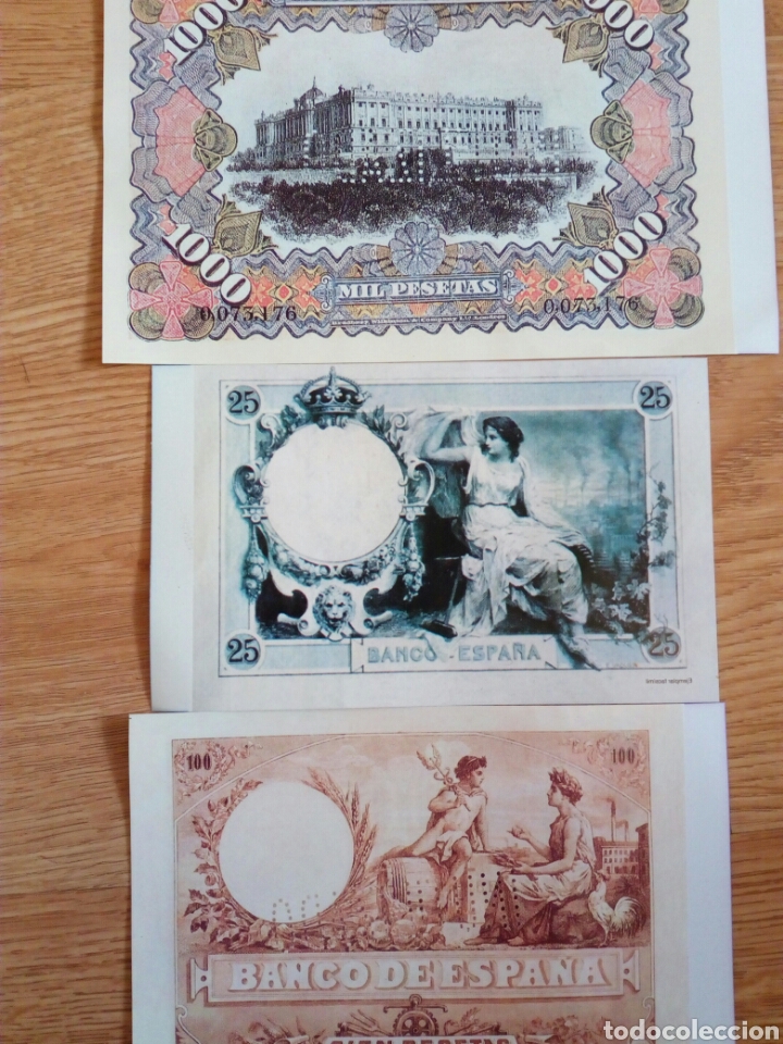 Reproducciones billetes y monedas: BILLETES DE ESPA&Ntilde;A FACSIMIL - Foto 3