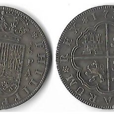 Reproducciones billetes y monedas: ESPAÑA -- PHILIPPUS V 1731 -8 REALES CECA SEVILLA --- REPRODUCCION BAÑO PLATA. Lote 206893477