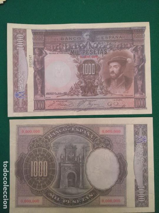 Replikate von Banknoten und M&uuml;nzen: 1000 PESETAS - 01/07/1925 - FACSIMIL IMPRESO POR LA REAL CASA DE LA MONEDA Y TIMBRE