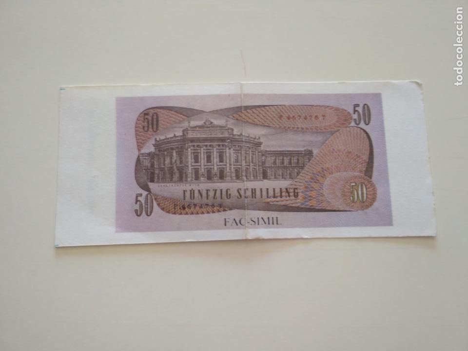 Reproducciones billetes y monedas: BILLETE FACS&Iacute;MIL 50 CHELINES - Foto 2