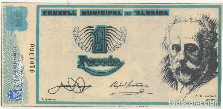 Reprodu&ccedil;&otilde;es notas e moedas: REPRODUCCI&Oacute;N BILLETE 1 PESETA (1936-1938). ALBAIDA. BILL-739 ,2