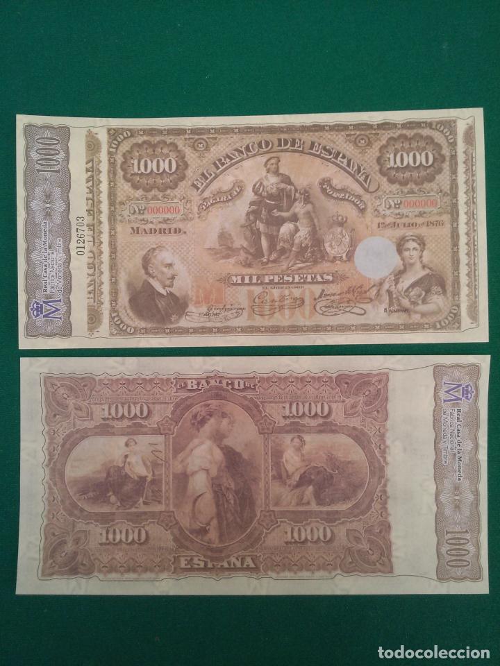 Reprodu&ccedil;&otilde;es notas e moedas: 1000 PESETAS - 1/7/1876 - FACSIMIL IMPRESO POR LA REAL CASA DE LA MONEDA Y TIMBRE