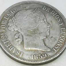 Reproducciones billetes y monedas: RÉPLICA MONEDA 1859. 20 REALES. MADRID, REINA ISABEL II, ESPAÑA. RARA