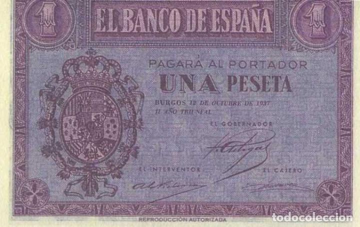 Reprodu&ccedil;&otilde;es notas e moedas: REPRODUCCI&Oacute;N BILLETE UNA PESETA (1937). BILL-804