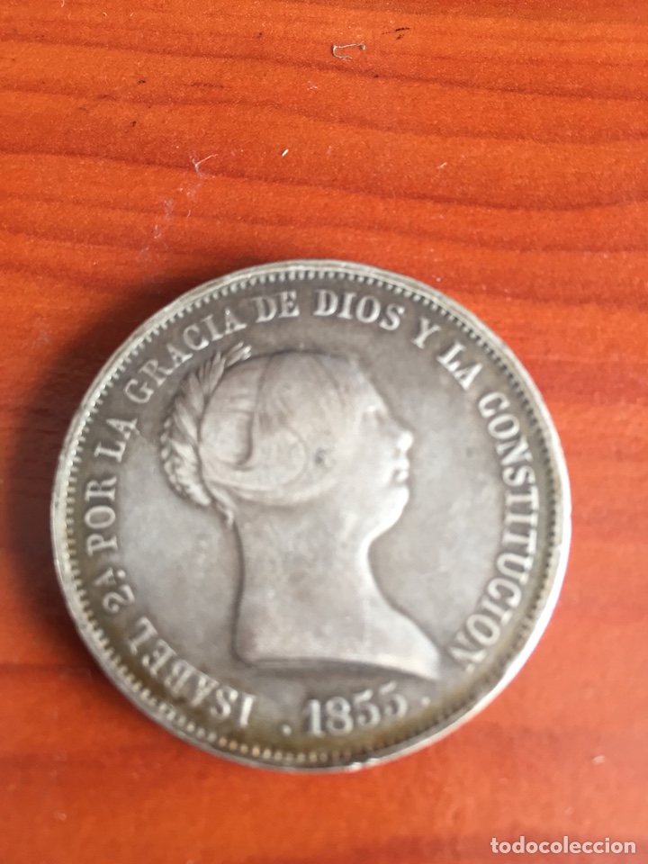 Reproducciones billetes y monedas: Moneda 20 reales 1855 - Foto 8