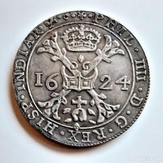 Reproducciones billetes y monedas: 1624 ESPAÑOL PAÍSES BAJOS PATAGON-PHILIP IV 2 FLORINES 8 SOLA - 40.MM DIAMETRO - 26.72.GRAMOS