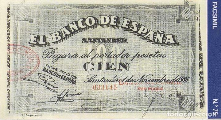 Reproducciones billetes y monedas: FACS&Iacute;MIL BILLETE CIEN PESETAS N&ordm; 75 (1936) BILL-893