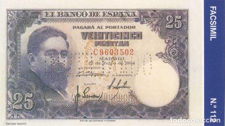 Reproductions Banknotes and Coins: FACS&Iacute;MIL BILLETE VEINTICINCO PESETAS (1954). BILL-903