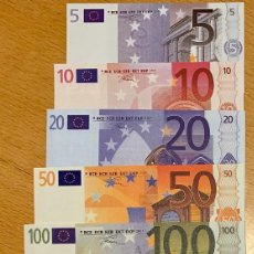 Reproducciones billetes y monedas: SERIE EUROS FACSIMIL EUROPEAN MONETARY INSTITUTE 1997 PLANCHA NO SON DE CURSO LEGAL. Lote 223950918