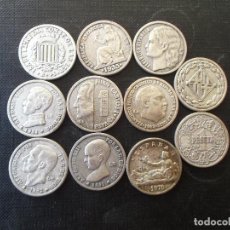 Reproducciones billetes y monedas: CONJUNTO DE 11 REPRODUCCIONES HISTORIA DE LA PESETA VER FOTOS. Lote 229694030