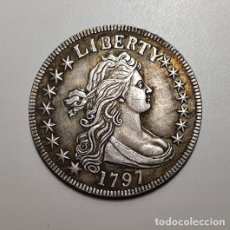Reproducciones billetes y monedas: MEDIO DOLAR DE PLATA USA 1797