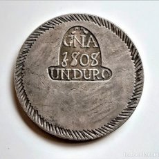 Reproducciones billetes y monedas: ESPAÑA 1808 GIRONA FERNANDO VII EN UNA CALIDAD MUY BONITA - MUY ESCASA 24.90.GRAMOS 39.MM DIAMETRO. Lote 365544441