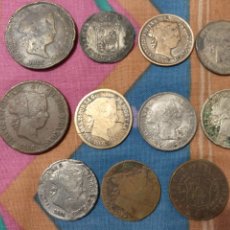 Reproducciones billetes y monedas: BOLA- BARATO LOTE DE ONCE PIEZAS DE ISABEL II FALSAS FALSOS DE ÉPOCA