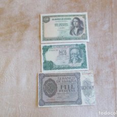 Reproduções notas e moedas: SELLOS Y BILLETES DEL FRANQUISMO-3 BILLETES DE 1.000 PTAS. AÑOS 1936-1949 Y 1971. Lote 264087930