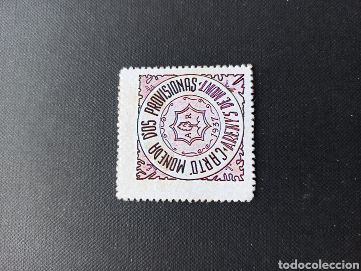 Reproducciones billetes y monedas: CARTON MONEDA RECTANGULAR - ARENYS DE MUNT - Foto 1