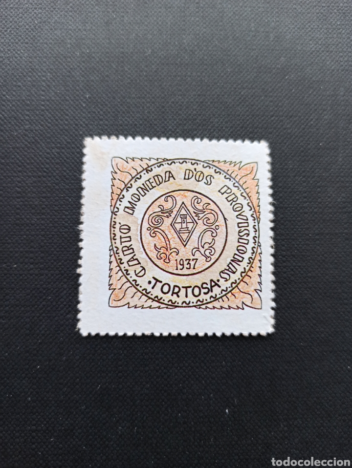 Reproducciones billetes y monedas: CARTON MONEDA RECTANGULAR - TORTOSA - Foto 1