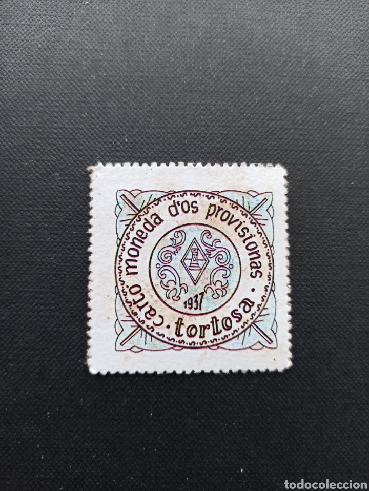 Reproducciones billetes y monedas: CARTON MONEDA RECTANGULAR - TORTOSA - Foto 1