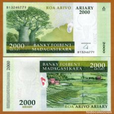 Reproducciones billetes y monedas: MADAGASCAR 2000 ARIARY (2009) P-90 UNC. Lote 338277988