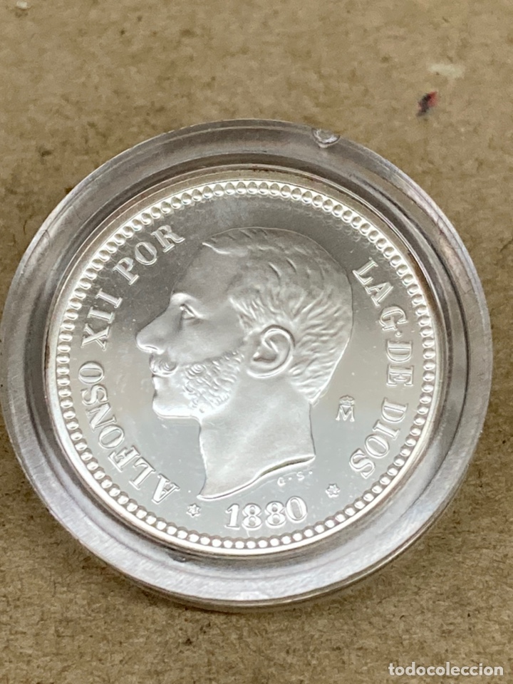Reproducciones billetes y monedas: Moneda de plata 50cent 1880 - Foto 2