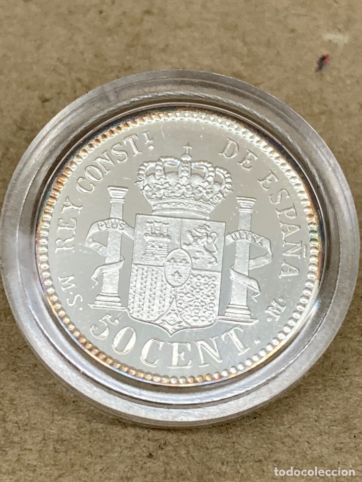 Reproducciones billetes y monedas: Moneda de plata 50cent 1880 - Foto 1