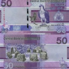 Reproducciones billetes y monedas: GAMBIA 50 DALASIS 2019 P 40 UNC. Lote 337735918
