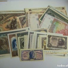 Reproducciones billetes y monedas: BILLETES REPRODUCION AUTORIZADA DE BILLETES DE LA PESETA LOTE DE 52 BILLETES L-1