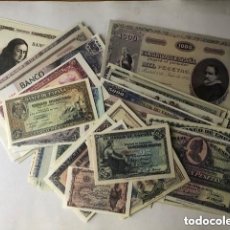 Riproduzioni banconote e monete: BILLETES REPRODUCION AUTORIZADA DE BILLETES DE LA PESETA LOTE DE 52 BILLETES L-2. Lote 306525793