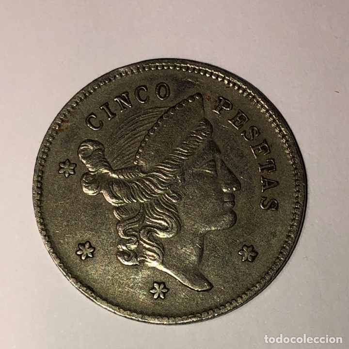 Replikate von Banknoten und M&uuml;nzen: FICHA DE 5 PESETAS - CASINO DE AGRICULTURA - VALENCIA.