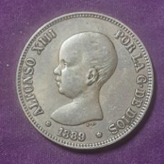 Reproducciones billetes y monedas: REPRODUCCIÓN MONEDA, 2 PESETAS PLATA ALFONSO XIII 1889. Lote 310320328