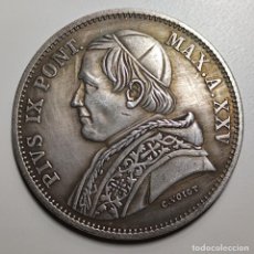 Reproducciones billetes y monedas: 5 LIRAS DE PLATA 1870 ESTADO PONTIFICIO PIO IX