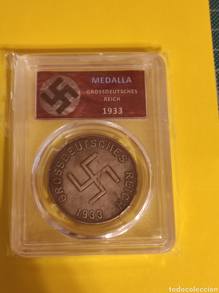 Reproductions billets et monnaies: 2.1 r&eacute;plica Medalla Alemania III reich. nazi Esvastica enorme 1933 Adolf hitler