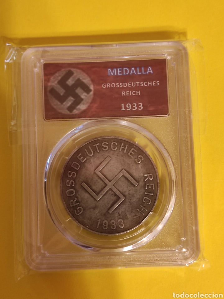 Reproductions Banknotes and Coins: 2.3 r&eacute;plica Medalla Alemania III reich. nazi Esvastica enorme 1933 Adolf hitler