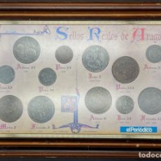 Riproduzioni banconote e monete: CUADRO DE SELLOS REALES DE ARAGON - COLECCIÓN - EL PERIODICO. Lote 313050858