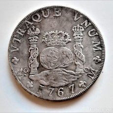Reproducciones billetes y monedas: 1767 ESPAÑA 8 REALES MEXICO - 39.MM DIAMETRO - 26.60.GRAMOS APROX. Lote 400982089