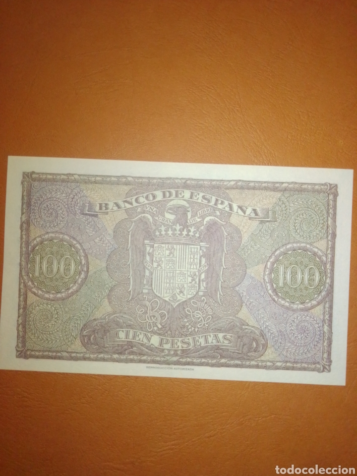 Reproducciones billetes y monedas: Cien pesetas 1940 Facsimil - Foto 2