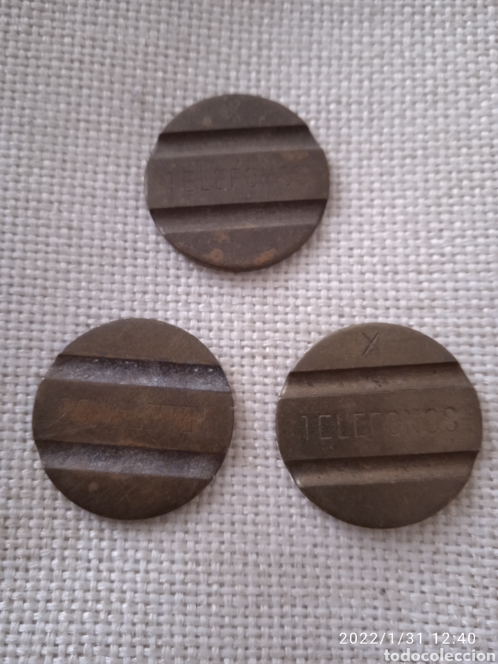 Replikate von Banknoten und M&uuml;nzen: 3 MONEDAS TELEF&Oacute;NICA