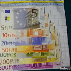 Riproduzioni banconote e monete: SET JUEGO BILLETES FACSÍMIL 5 10 20 50 100 200 500 EUROS. EURO BIZKAIA. B31