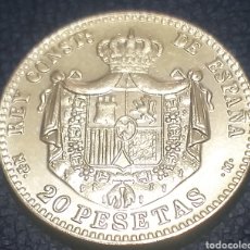 Reproduções notas e moedas: MONEDA 20 PESTAS ESPAÑA AÑO 1889 ALFONSO XIII. Lote 329440173