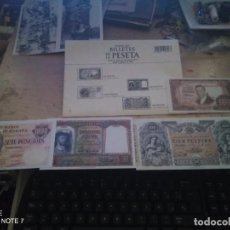 Reproducciones billetes y monedas: SOBRE NUMERO 7 DE LA COLECCION TODOS LOS BILLETES DE LA PESETA CON LOS 4 BILLETES FACSIMIL