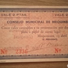 Reproducciones billetes y monedas: *FACSIMIL* BILLETE MEQUINENZA ZARAGOZA. Lote 360356445