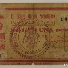 Reproductions billets et monnaies: BILLETE LOCAL 25 CÉNTIMOS FORCALL (CASTELLÓN) 1937. Lote 361280810