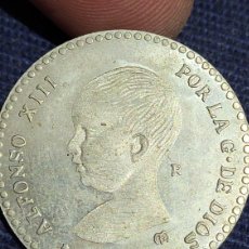 Reproducciones billetes y monedas: ANTIGUA MONEDA PLATA ALFONSO XLLL 1889 REPRODUCCIÓN. Lote 362679975