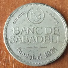 Reproducciones billetes y monedas: MONEDA BANCO DE SABADELL 1881. Lote 365514106