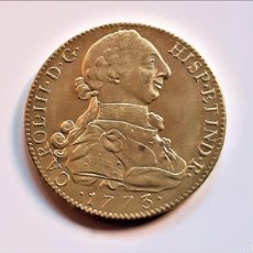 Reproducciones billetes y monedas: 1773 8 ESCUDOS CARLOS III - 38.MM DIAMETRO - 24.45.GRAMOS