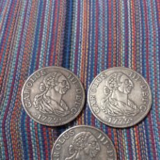 Reproducciones billetes y monedas: 2CAJ- TRES COPIAS DE 8 REALES DE 1772 SEVILLA. SE PEGAN AL IMÁN