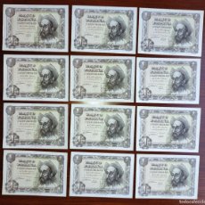 Riproduzioni banconote e monete: LOTE DE 12 BILLETES DE 1 PESETA 1951 CORRELATIVOS - BUEN ESTADO - DON QUIJOTE